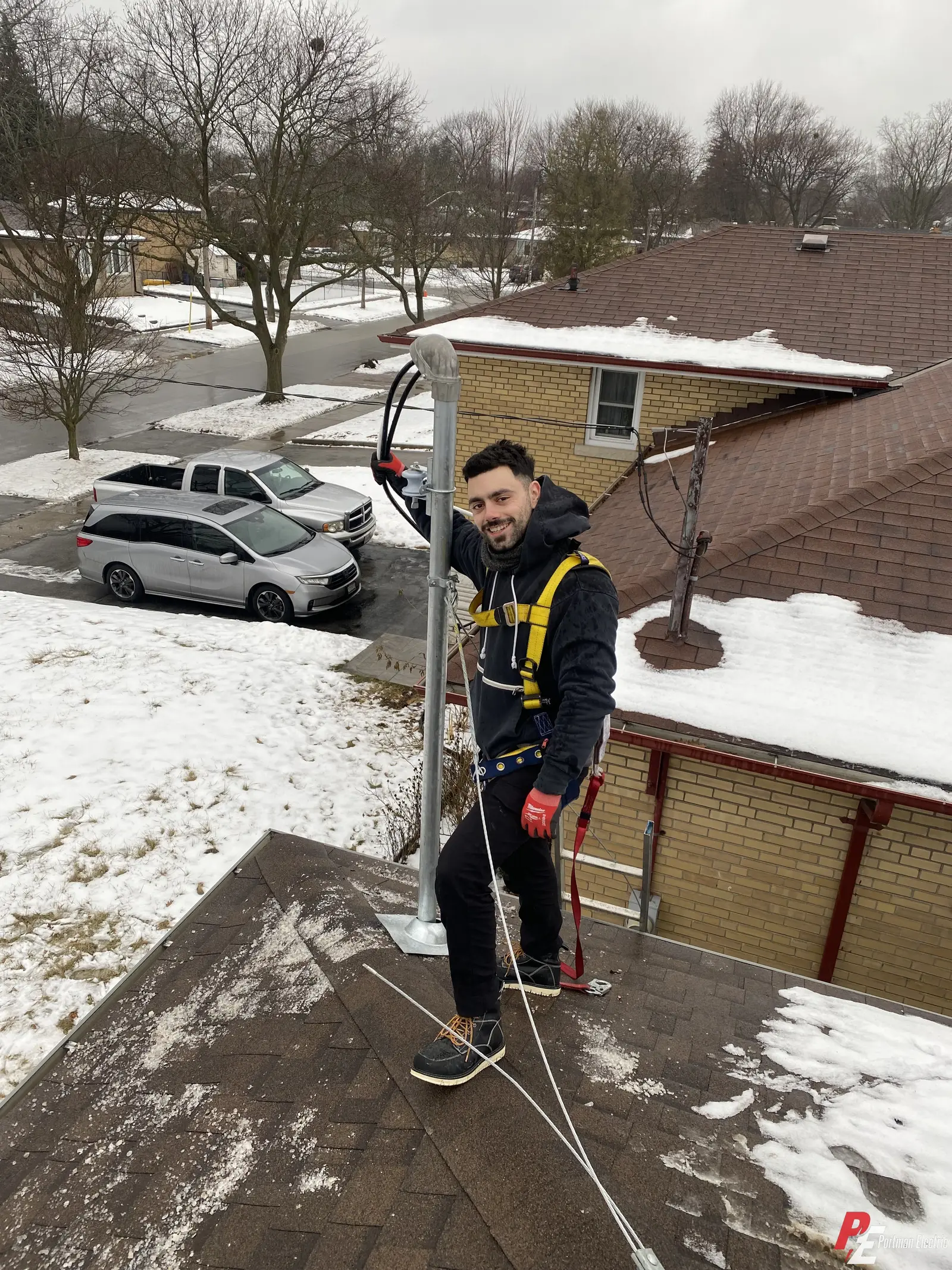 Electrical service mast installed on a Toronto home by Portman Electric