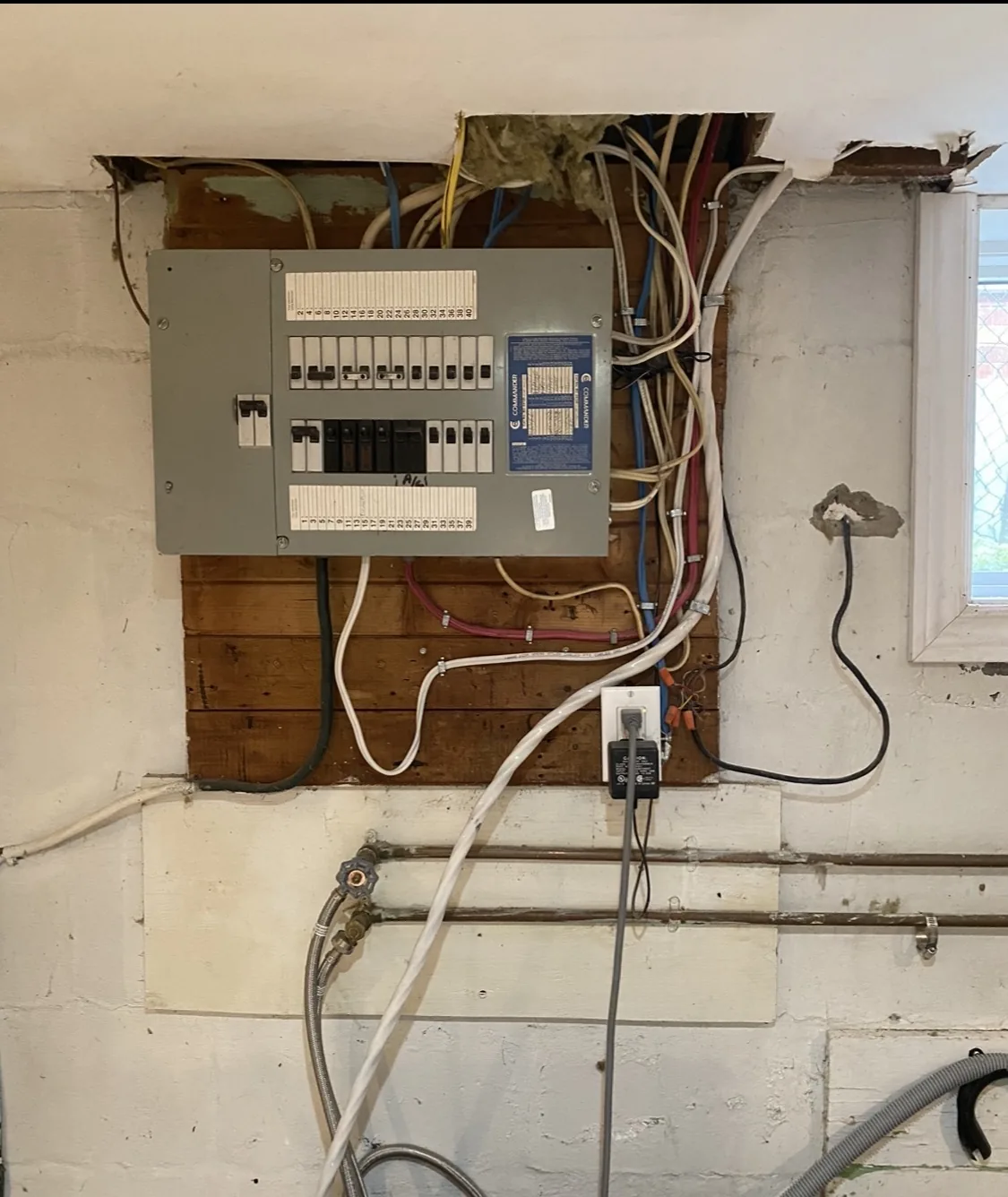 Electrical panel before a 200 amp service upgrade in Toronto